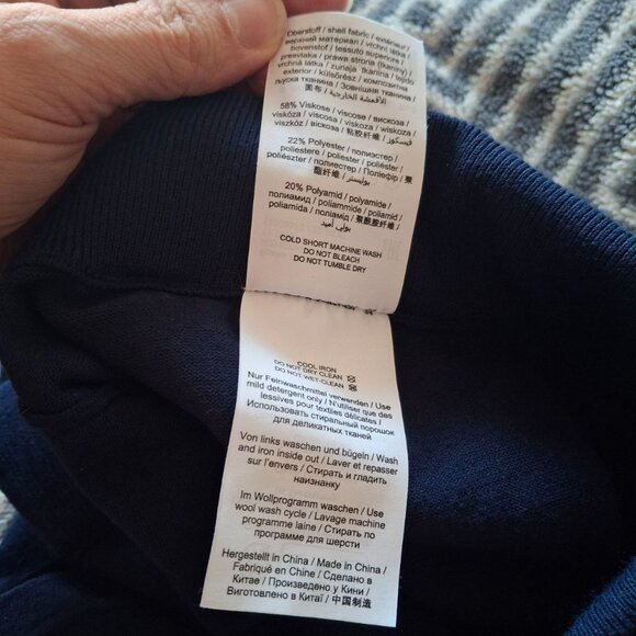 OLSEN pants LISA straight fit WITH DECORATIVE TAPE - navy SIZE M (10) - Picture 3 of 9